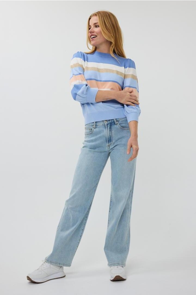 SWEATER STRIPED SP25 07015 600 BLUE
